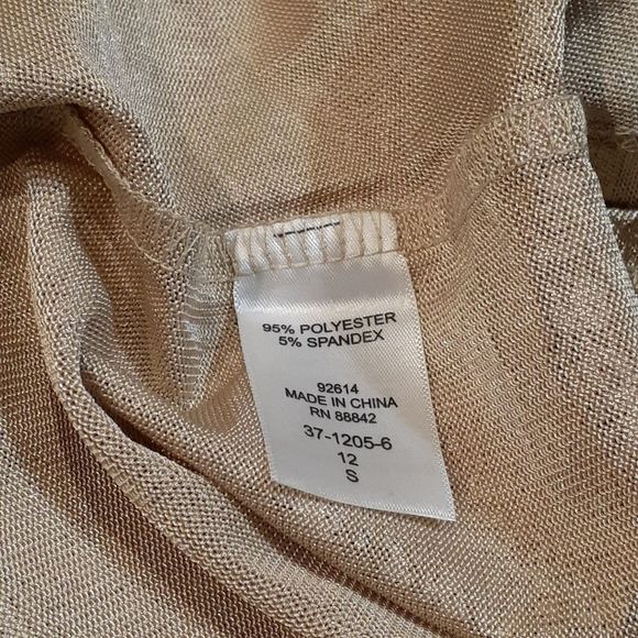 Roaman's Metallic Gold Twist Front Short Sleeve Top 12 NWOT - Picture 7 of 8